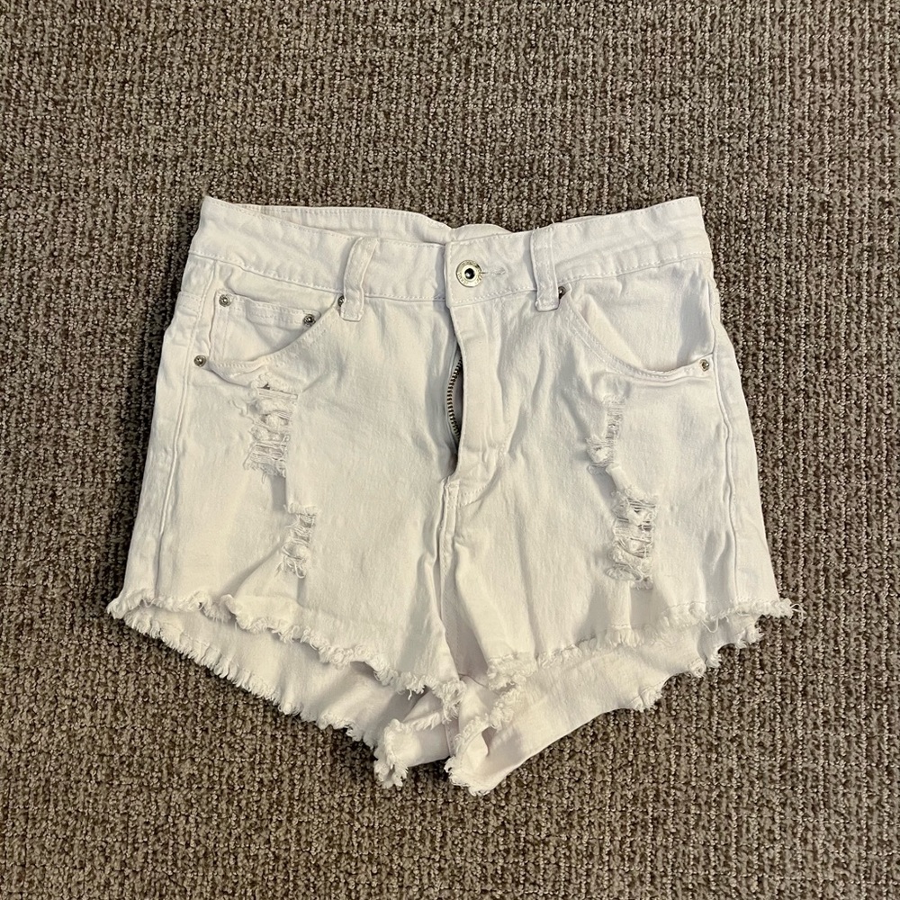 White Shein Jean Shorts